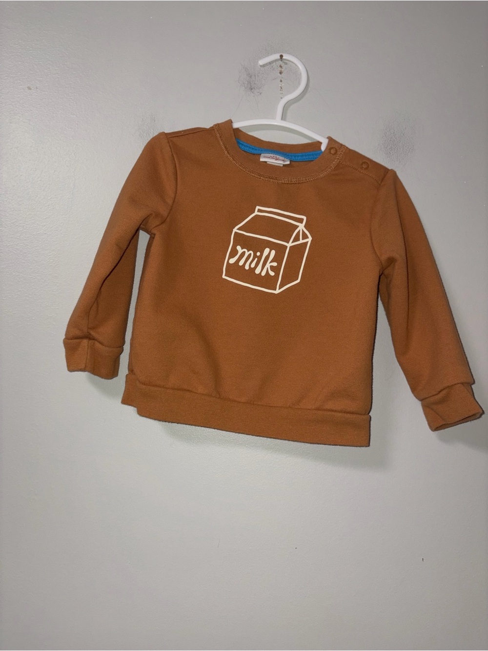 Cat & Jack Tan Milk Carton Graphic Pullover Sweater Boys 12M